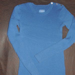 Simply Vera by Vera Wang - Three Button Shoulder - Round Neck Ribbed Sweater